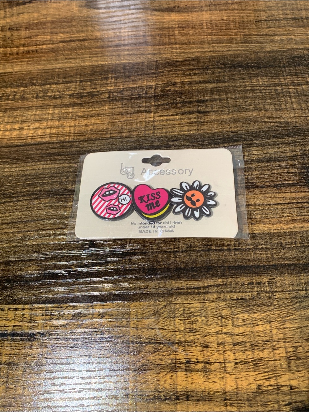 Pink Heart & Flower Enamel Pin Set